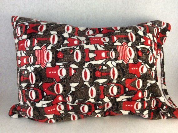 Sock Monkey Travel Pillow Monkey Pillow Minky Pillowcase Etsy