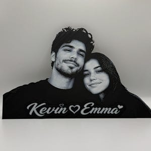 Personalized Couple Photo Canvas | Custom 3D Printed Table Display | Romantic Desk Decor