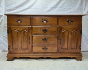 Heywood-Wakefield Old Colony Solid Rock Maple Buffet Sideboard | Vintage Early American | Original Tag & Certificate
