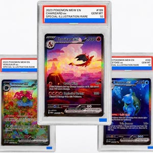 Carte proxy Pokémon graduate / Charizard ex, Blastoise ex, Venusaur ex / Carta da esposizione graduata