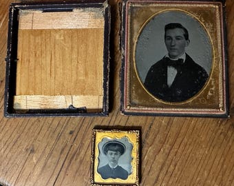 2 Antique Daguerreotype Portraits