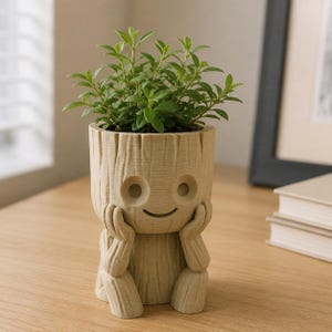 Geometric 3D Printed Planter Pot Hand Painted Succulent Holder Modern Desk Decor