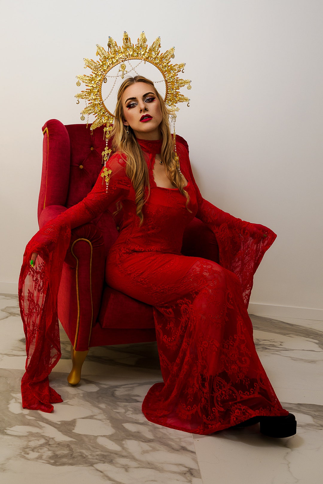 Double Crown Gilded Bronze Cross Ankh Egypt Etsy