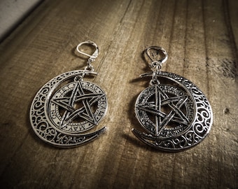 Boucles d'oreilles argentées 666 Moon 666