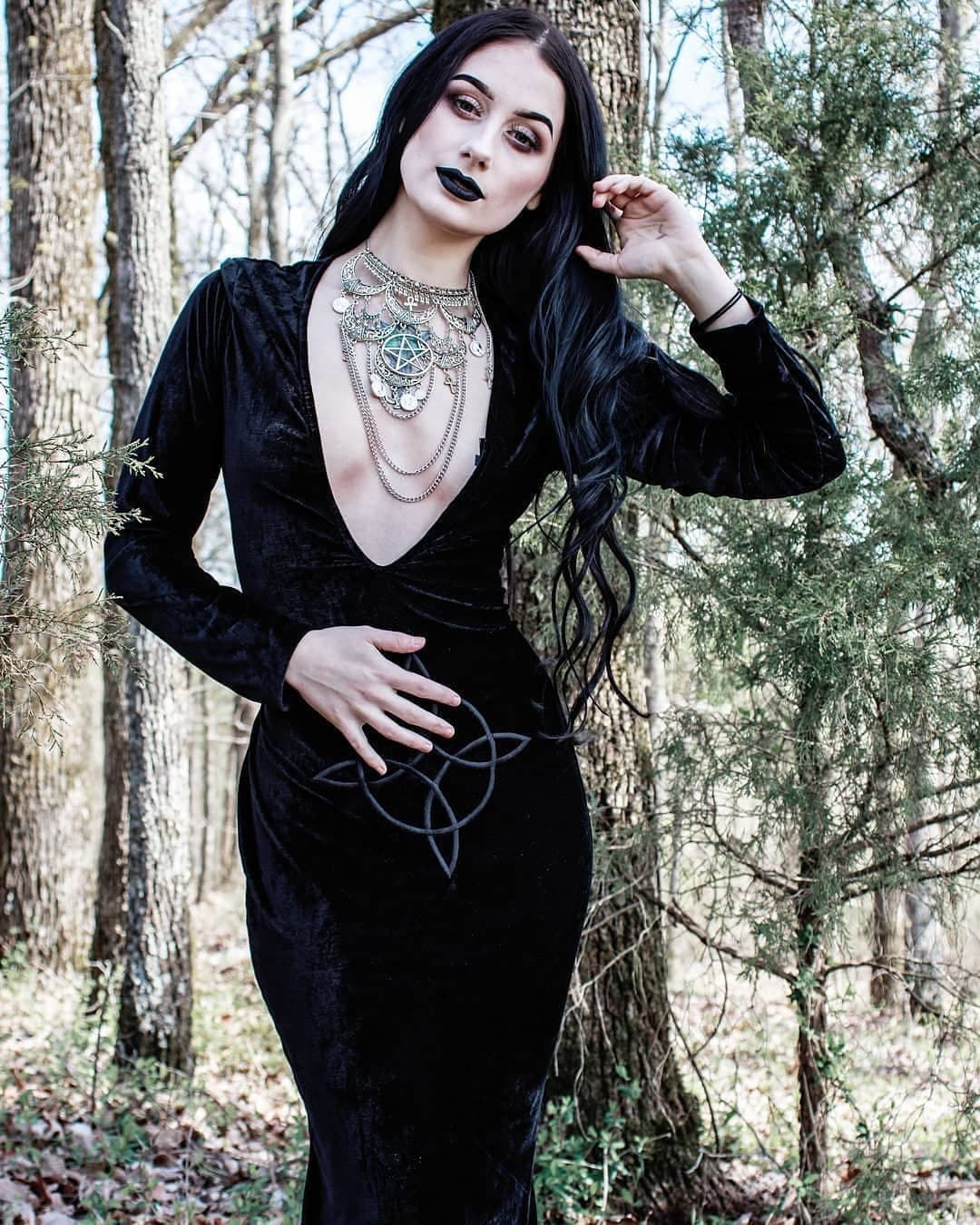 Necklace Maxi Breastplate Silver Moon Goth Ankh Pentagram Necklace Maxi Breastplate Silver Moon Goth Ankh Pentagram