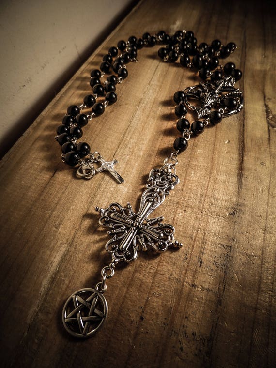 Rosary Rosary Pentagram Crucifix Inverted Cross 666 Baphomet 666