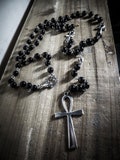 Rosary rosary black pearls large Ankh small skull product logo