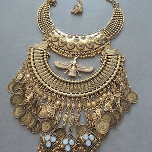 Zoroastrian Tribal Coins Golden Necklace Persian God AhuraMazda Farvahar