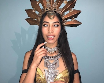 Collana Maxi Moon in argento e oro – Regina dei dannati, regina vampira fantasy