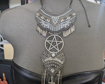 Silver Tribal Pentagram Necklace