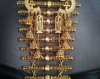 Golden necklace tribal pieces wedding Caucasus