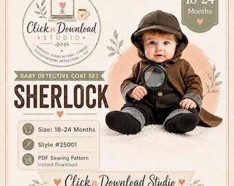 Sherlock Holmes Baby Sewing Costume Pattern PDF, Instant Download Halloween DIY