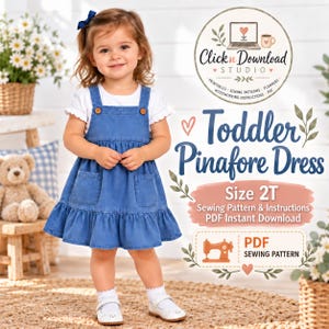 Pinafore Dress Toddler 2T Sewing Pattern PDF Instant Download