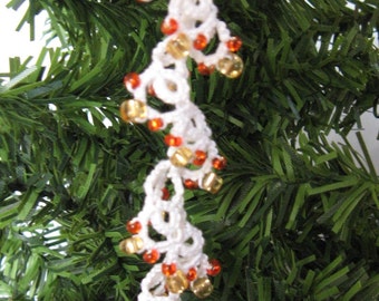 Twisting icicle decoration. tatting pattern. PDF visual graph.