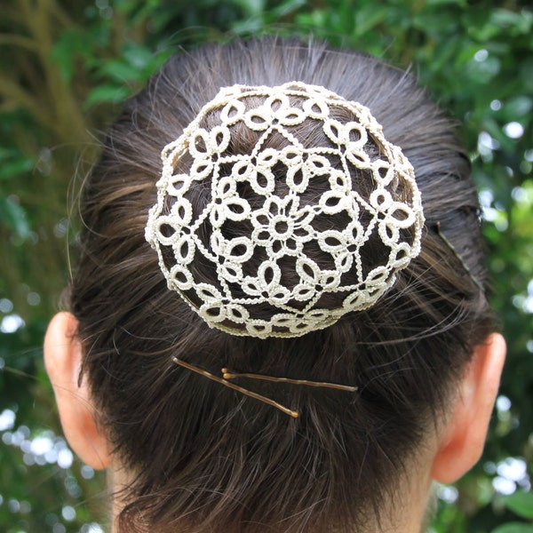 CLOVER Tatting pattern for a buncover or snood. Visual graph PDF.