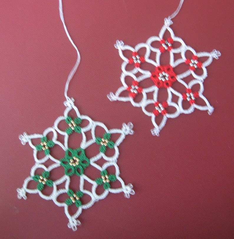 Beaded Snowflake Tatting Pattern. PDF Visual Graph. - Etsy