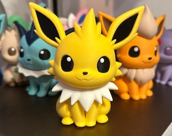 Ensemble de figurines mignonnes d'Eeveelution, Jolteon Flareon Vaporeon multicolore imprimé en 3D, pack de figurines Pokémon personnalisées, décoration de bureau de joueur,