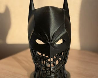 Support pour casque Batman, support pour casque gaming Dark Knight, organiseur de bureau Voronoi, accessoire de configuration pour gamer geek, cadeau fan DC pour petit ami
