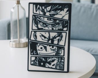 Panneau d'art mural manga Anime Eyes, personnages Shonen imprimés en 3D, décoration de chambre Otaku