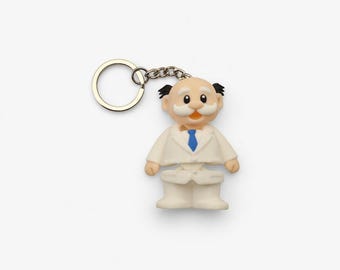 Porte-clés scientifique articulé, figurine de professeur Flexi imprimée en 3D