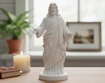 Statue de Jésus-Christ imprimée en 3D, sculpture du Sacré-Cœur, décoration d'intérieur chrétienne (13,59 cm)