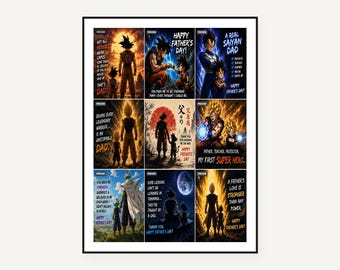 Dragon Ball Z Saiyan Dad Art Print, Goku Anime Wall Art (Digital Download)