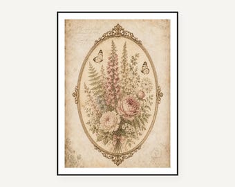 Botanical Art Prints Set | Vintage Floral Illustration Wall Art (Digital Download)