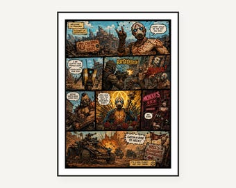 Retro Comic Art Prints, Vintage Superhero Pop Art, Boys Room Wall Decor (Digital Download)