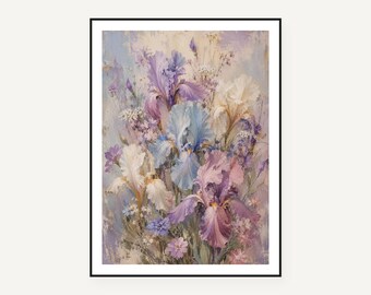 Impressionist Oil Flower Prints Set | Painterly Floral Wall Art (Digital Download)