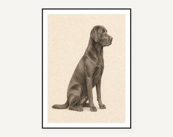 Labrador Retriever Watercolor Art Prints, Dog Portrait Wall Decor (Digital Download)