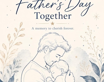 New Dad First Father's Day Print, Watercolor Baby Embrace (Digital Download)