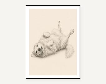 Golden Retriever Watercolor Art Prints, Dog Portrait Wall Decor (Digital Download)