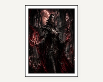 Vampire Dark Fantasy Art Prints Set of 13, Gothic Horror Wall Decor, Digital Download