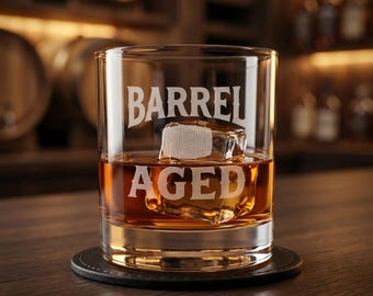 Bicchiere da whisky invecchiato in botte, bicchiere da bourbon satinato, bicchiere da scotch inciso, regalo rustico per gli amanti del whisky, accessori da bar moderni per lui