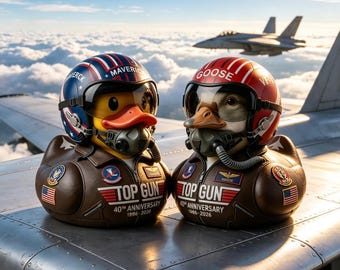Top Gun 40th Anniversary Pilot Duck Set, Maverick & Goose Aviation Decor