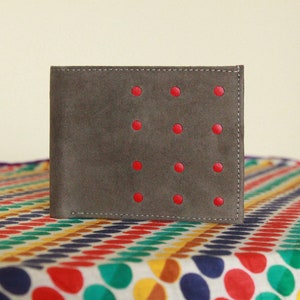 SALE - RED BROWN leather wallet / personalize / custom with name emboss / gift for him / gift for groomsmen