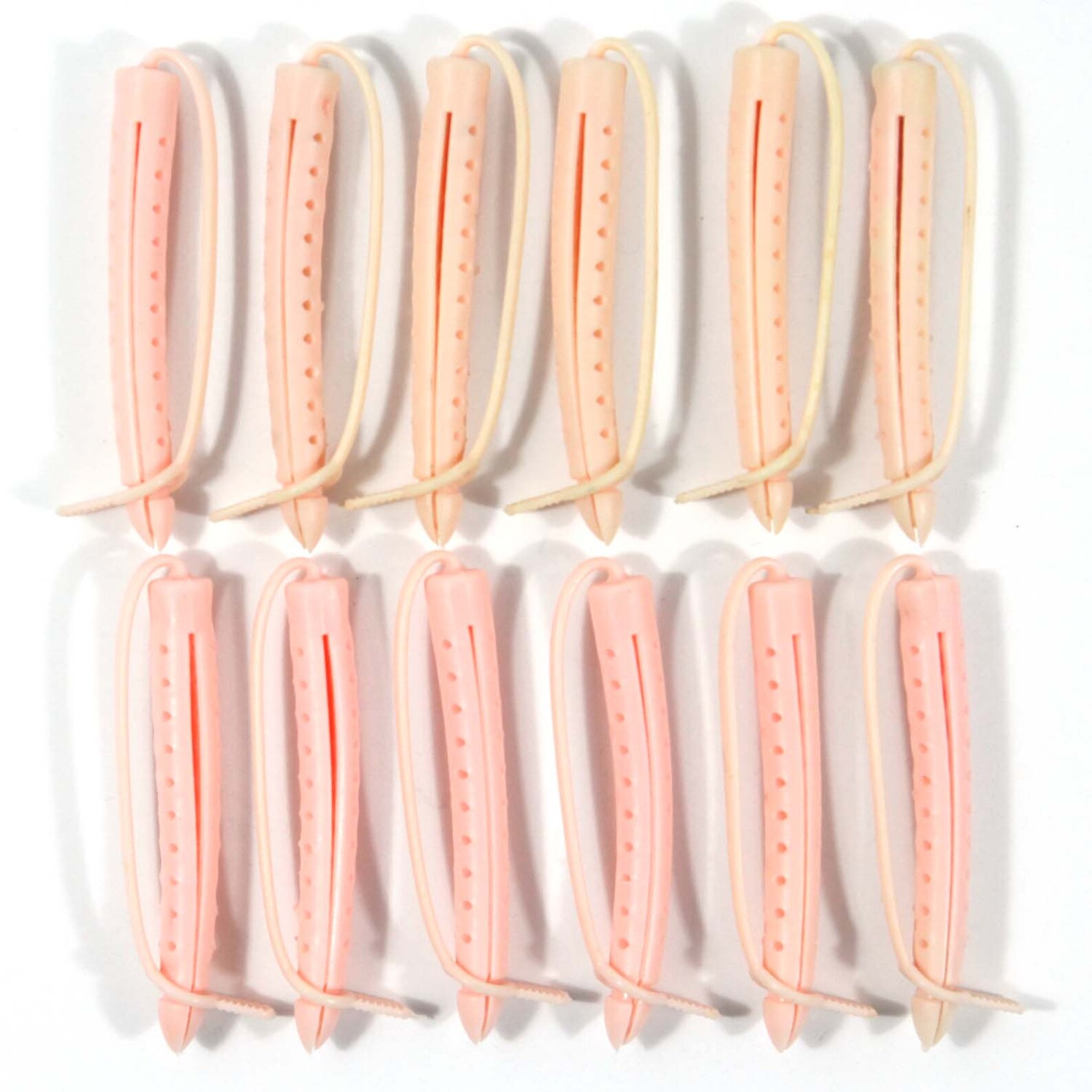 Vintage Pink Curlers Set of 12 Rubber Hair Rollers Perm Etsy