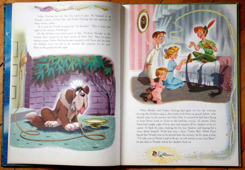 1952 Edition Peter Pan Walt Disney Big Golden Book Vintage | Etsy