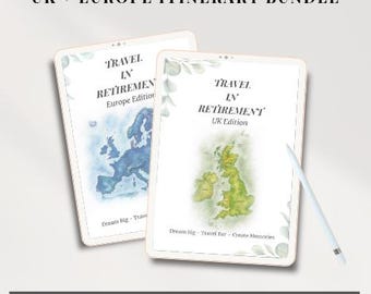 Retirement Travel Planner UK Europe Itinerary Bundle (Digital Download)