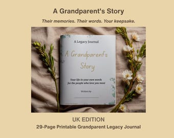 A Grandparent’s Story, Legacy Journal, Memory & Life Story Book, Grandma or Grandad Gift, Printable A4 PDF