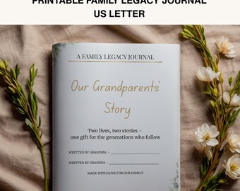 Grandparents Memory Journal, Grandma and Grandpa Life Story, Family Legacy Keepsake, US Letter PDF