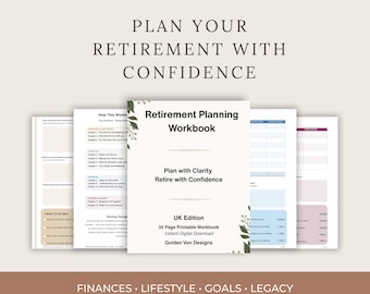 UK Retirement Planning Workbook | Pension, Budget & Lifestyle Planner | Digital PDF | Pre-Retirement Guide