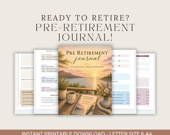 UK Pre Retirement Journal, Life After Work Planner, Pension Budget Tracker (A4 PDF)