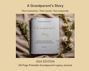 Grandparent Legacy Journal, Grandma or Grandpa Life Story, US Letter Printable Memory Book