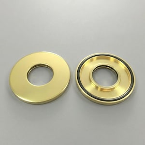 Polished Brass Escutcheon Pair, Solid Brass Cover Plate, Shower Arm Flange, Faucet Rosette