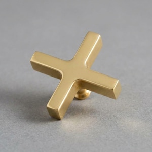 Unlacquered Brass Tap Handle, Gold Faucet Cross Knob, Replacement Faucet Lever, Luxury Bathroom Hardware