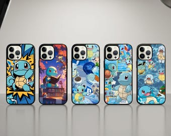 Pocket Monster Phone Case Electric Mouse Water Turtle Cover for Samsung S25 S24 Ultra iPhone 17 16 15 14 13 Pro Max 90s Gamer Gift