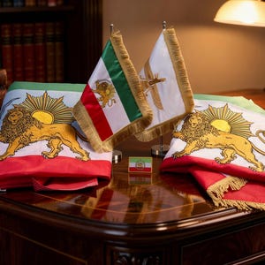 Luxury Persian Collection Set | Tabletop Flags, Display Flags & Embroidered Patch