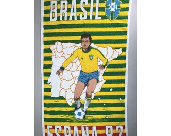 Vintage 1982 Spain World Cup Soccer Beach Towel Spanish Futbol FIFA Espana