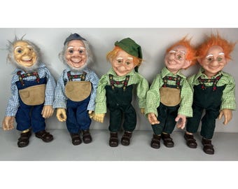 LOT OF 5 Vintage Dorf Dolls F. Katzenberger W. Frank Moveable Wire Handmade 16"